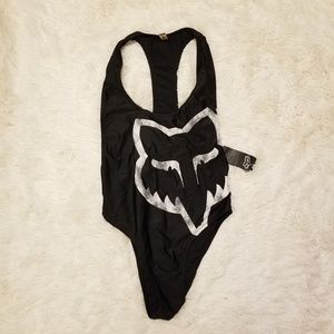 Fox Racing Black and White Women Swim One Piece